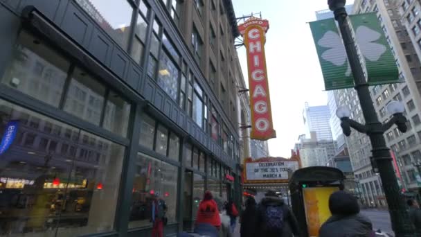 Şikago Nun Alçak Açılı Tabelası Amerika Birleşik Devletleri Nde — Stok video