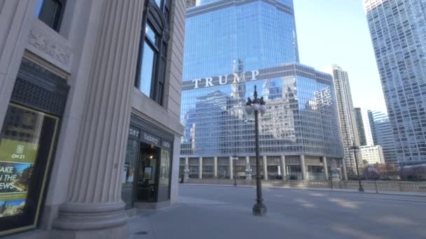 Международный Отель Трампа Улице Чикаго — стоковое видео