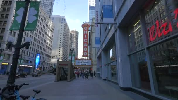 Cartel Con Nombre Chicago Edificio Estados Unidos América — Vídeos de Stock
