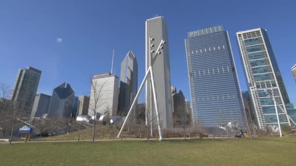Wolkenkratzer Und Gebäude Vom Millennium Park Vereinigte Staaten Von Amerika — Stockvideo