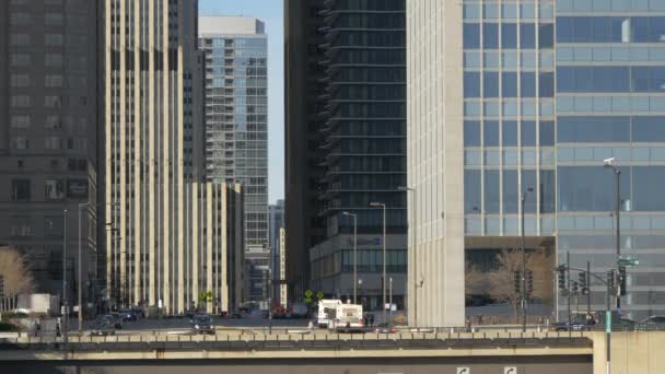 Skyscrapers Street Chicago United States America — Stock Video