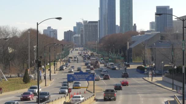 Переполненный Бульвар Чикаго Соединенные Штаты Америки — стоковое видео