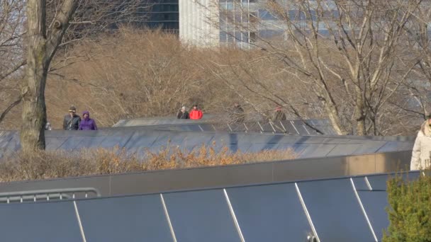 Ludzie Chodzący Bridge Chicago Stany Zjednoczone Ameryki — Wideo stockowe