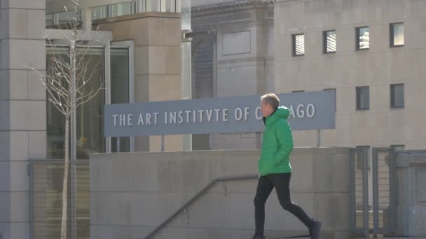 Signo Del Instituto Arte Chicago Estados Unidos América — Vídeos de Stock