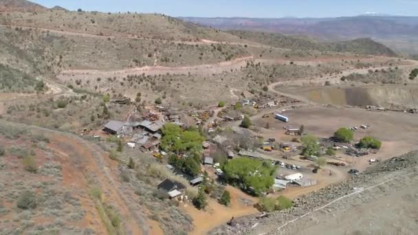 Aerial Shot Ghost Town Its Surroundings — Stock Video