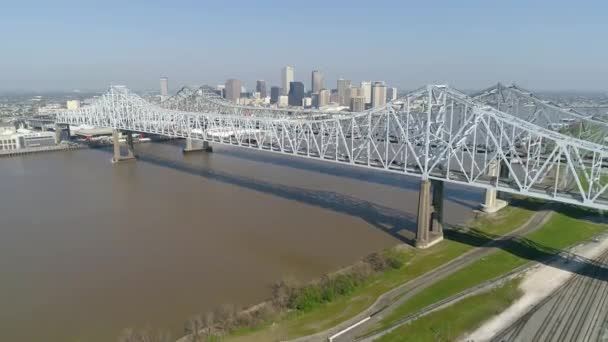 Vista Aérea Del Puente Mayor Nueva Orleans Estados Unidos América — Vídeo de stock
