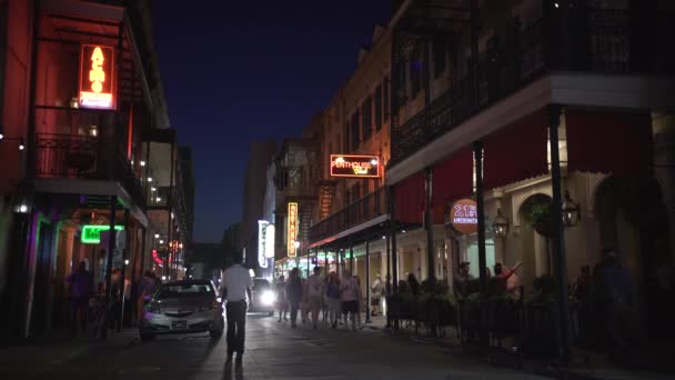 Crowded Street Night — Stock Video