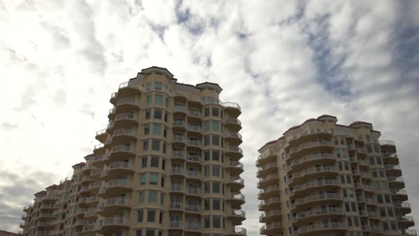Apartment Buildings Cloudy Sky — Wideo stockowe
