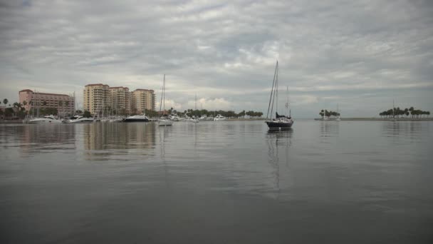 Épületek Hajók Itt Szentpétervár Florida — Stock videók