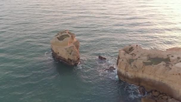Вид Повітря Скелі Океані — стокове відео