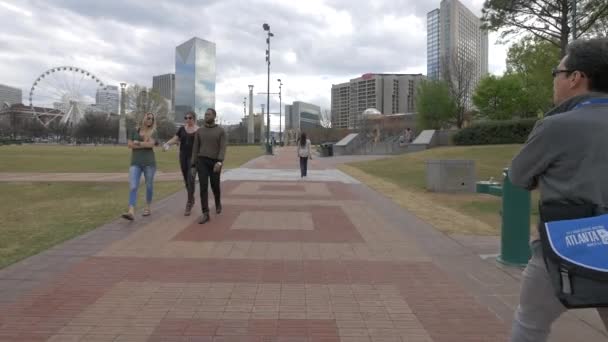 Procházky Stém Výročí Olympijského Parku Atlantě — Stock video