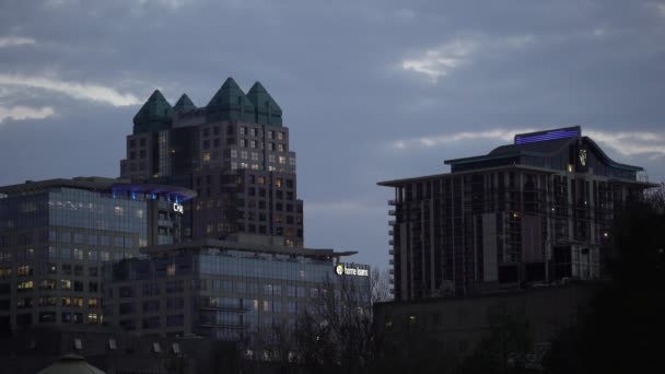 View Building Tops Dusk — Stock Video