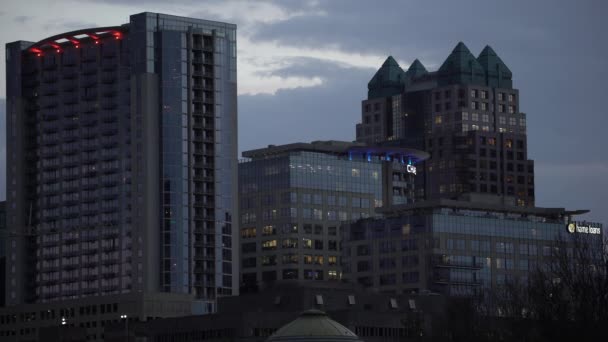 View Buildings Dusk — Stock Video