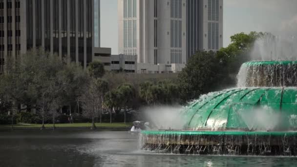 Una Barca Cigno Una Fontana Sorgiva — Video Stock