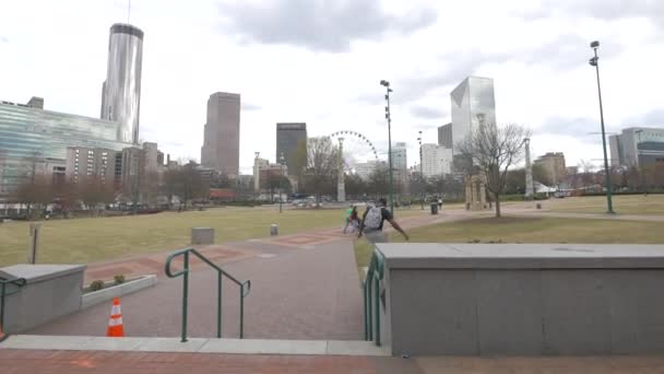 Skateboard Nel Parco Olimpico Centenario — Video Stock