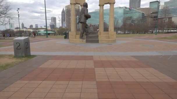 Estátua Pierre Coubertin Escultura Olímpica — Vídeo de Stock