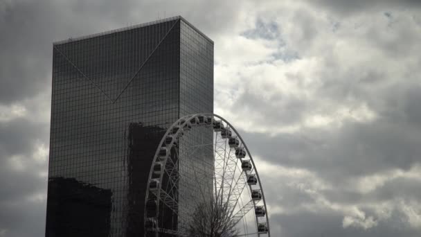 Edificio Vetro Ruota Panoramica Atlanta — Video Stock