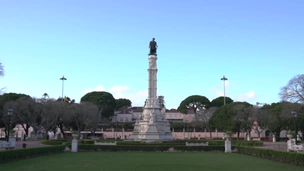 Plaza Alfonso Albuquerque Con Estatua — Vídeos de Stock