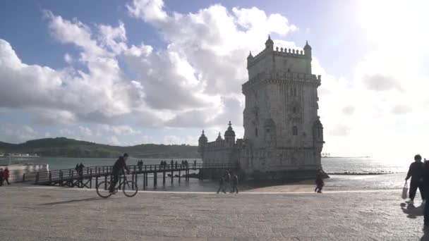 Belem Kulesi Lizbon Portekiz — Stok video