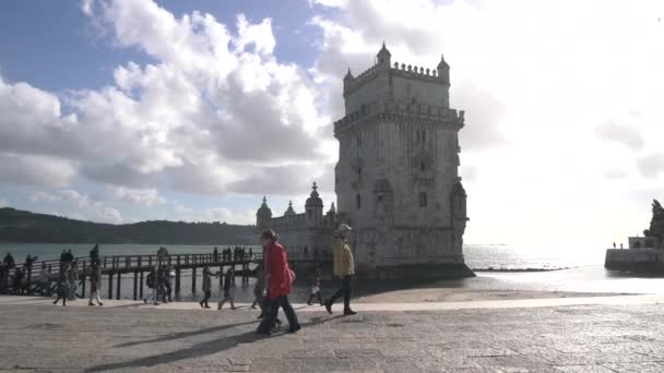 Torre Belem Lisbon Portugal — Stok Video