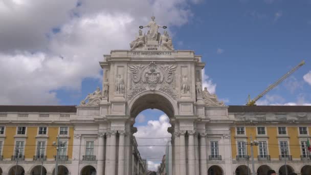 Arco Rua Augusta Lisboa — Vídeo de stock