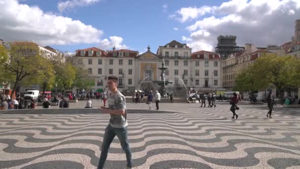 Promenad Rossio Torg — Stockvideo