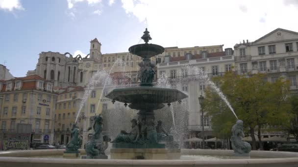ロシオ広場の噴水 — ストック動画