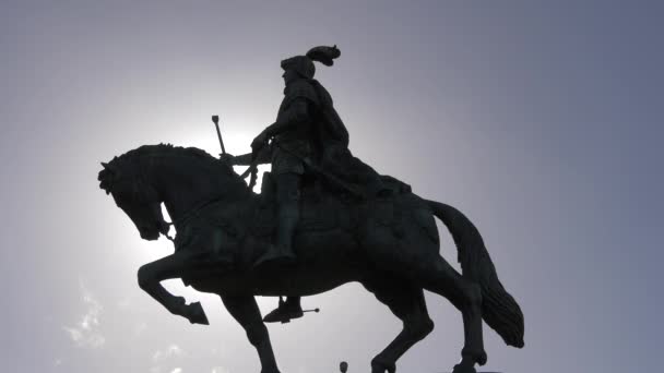 Jeździecki Posąg Króla Jana — Wideo stockowe