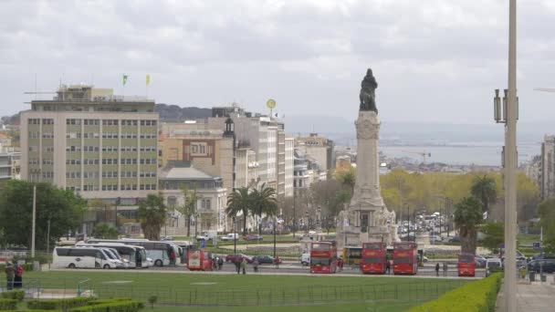 Praça Marques Pombal Monumento — Vídeo de Stock