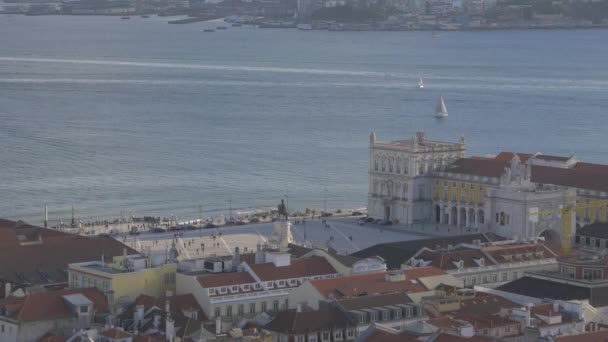 Tagus Nehri Comercio Meydanı — Stok video
