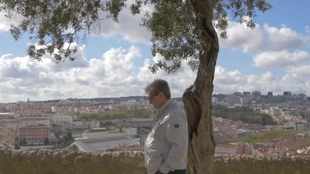 Lisboa Vista Miradouro Castelo — Vídeo de Stock