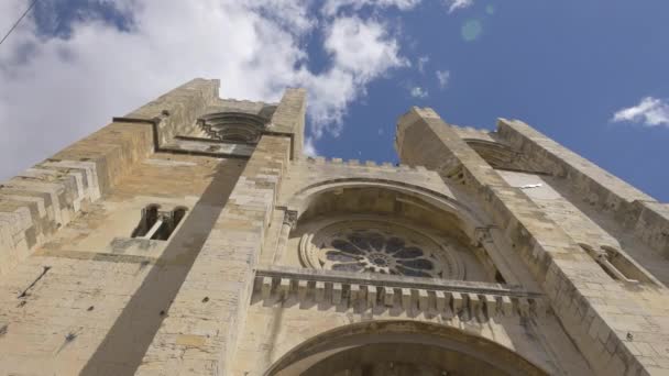 Lizbon Katedrali Nin Alçak Açısı — Stok video