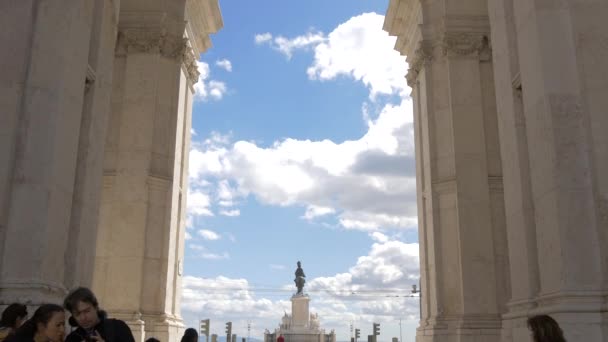 Statua Del Jose Vista Sotto Arco — Video Stock