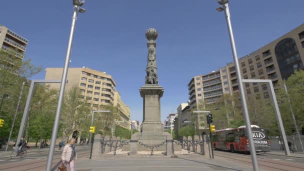 Monument Aragontorget — Stockvideo