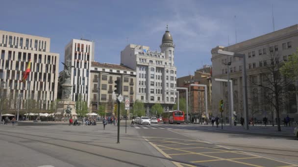 Plaza Espana Zaragoza — Stockvideo