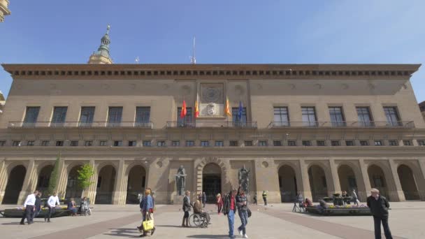 City Hall Zaragoza — Stock Video