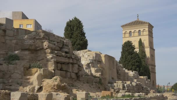 Roman Walls Zaragoza Spain — Stock Video