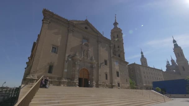 Церковь Сан Хуан Лос Панетис Солнечный День — стоковое видео