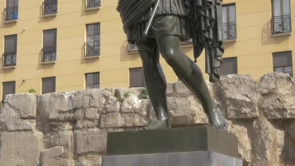 Odchyl Się Posągu Cezara Augusta — Wideo stockowe