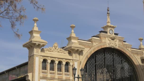 Fachada Decorada Del Mercado Central — Vídeos de Stock