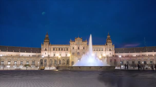 Zeitraffer Der Plaza Espana Der Abenddämmerung — Stockvideo