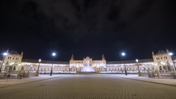 Timelapse Plaza Espana Por Noche — Vídeo de stock