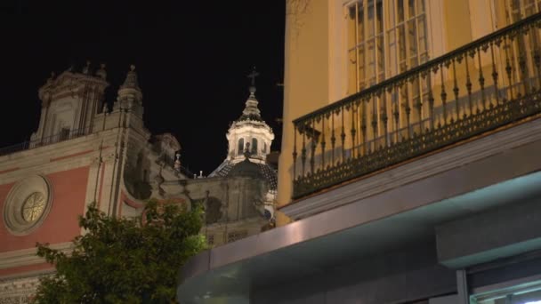 Iglesia San Salvador Vista Tras Edificio — Vídeos de Stock