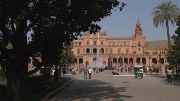 Touristen Besuchen Plaza Espana — Stockvideo