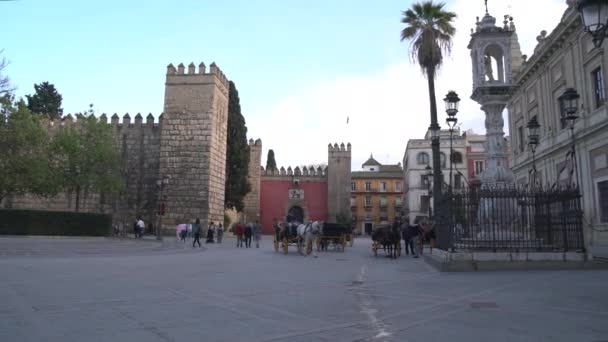 Ingresso Principale Degli Alcazari Reali Siviglia — Video Stock