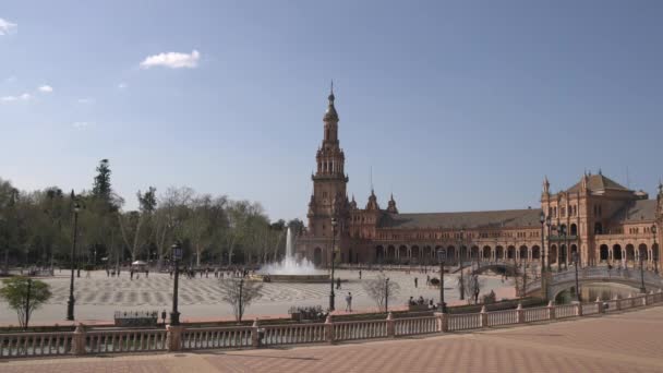 Plaza Espana Sevilla Spanien — Stockvideo