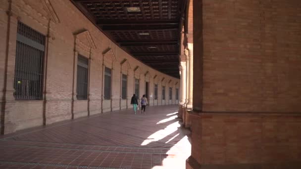 Der Korridor Der Plaza Espana — Stockvideo