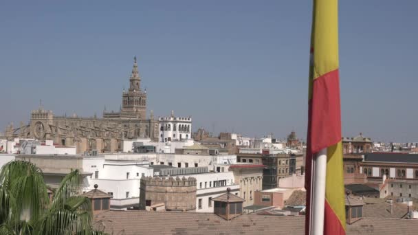 Flag Spain Buildings — Αρχείο Βίντεο