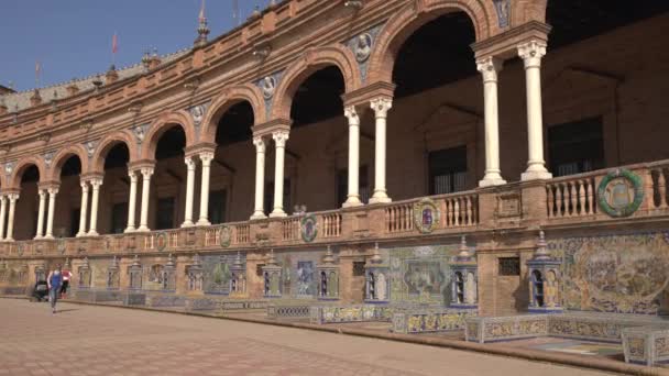 Tiled Provincial Alcoves Longo Das Paredes — Vídeo de Stock