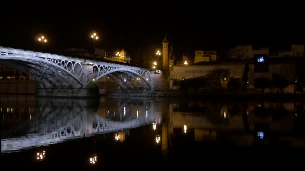 Puente Isabel Noite — Vídeo de Stock